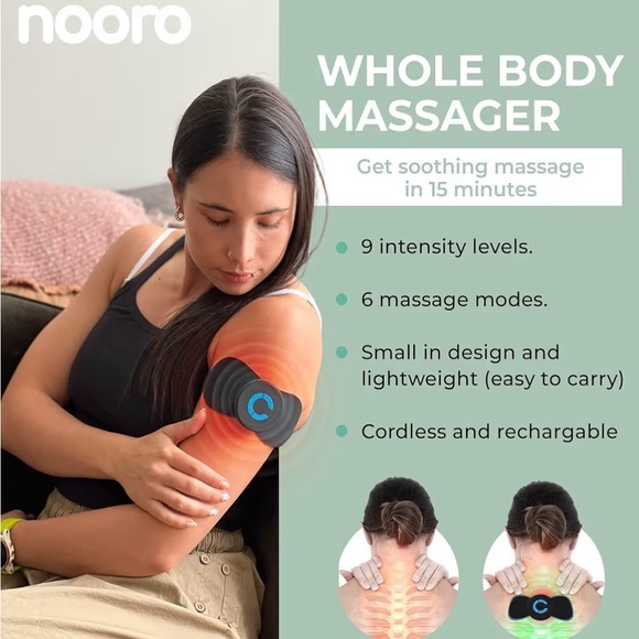 Nooro Portable Wireless Body Massager Rechargeable| 6 Modes Adjustable Intensity - Picture 3 of 7